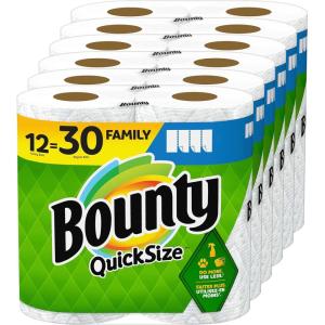 imageBounty Quick Size Paper Towels White 8 Family Rolls  20 Regular Rolls117 sheet Pack of 12