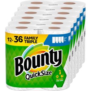 imageBounty Quick Size Paper Towels White 8 Family Rolls  20 Regular Rolls140 sheet Pack of 12