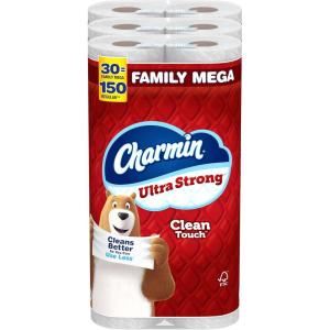 imageCharmin Toilet Paper Ultra Strong Clean Touch 18 Family Mega Rolls  90 Regular Rolls Packaging May Vary Household Essentials Bathroom Essentials275 sheet Pack of 30