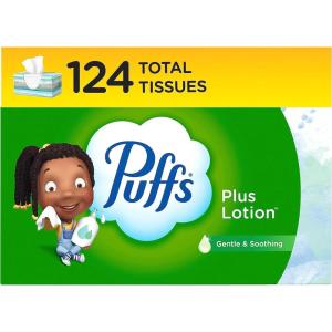 imagePuffs Plus Lotion Facial Tissues 8 Family Boxes 124 Facial Tissues per Box Allergies and Colds124 Count Pack of 1