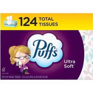 imagePuffs Ultra Soft NonLotion Facial Tissue 8 Family Boxes 124 Facial Tissues per Box124 Count Pack of 1