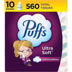 imagePuffs Ultra Soft NonLotion Tissues 10 Cubes 56 Tissues Per Box56 Count Pack of 10