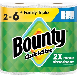 image:imageBounty Paper Towels Quick Size White 6 Family Triple Rolls  20 Regular Rolls2 Rolls 141 Sheets
