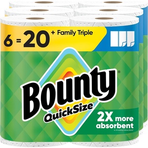 image:imageBounty Paper Towels Quick Size White 6 Family Triple Rolls  20 Regular Rolls6 Rolls 141 Sheets