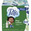 image:imagePuffs Facial Tissues Plus Lotion 4 Mega Cube Boxes 72 Facial Tissues per Box Allergies and Colds Packaging May Vary56 Count Pack of 10