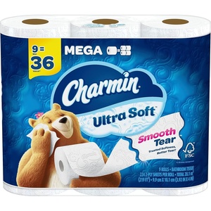 image:imageCharmin Ultra Soft Toilet Paper 12 Mega Rolls  24 Regular Rolls 2ply Bath Tissue224 sheet Pack of 9