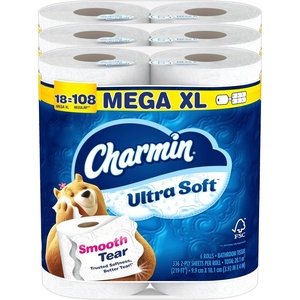 image:imageCharmin Ultra Soft Toilet Paper 12 Mega Rolls  24 Regular Rolls 2ply Bath Tissue336 sheet Pack of 18